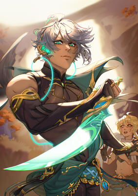 Half body 2 chara+ Background